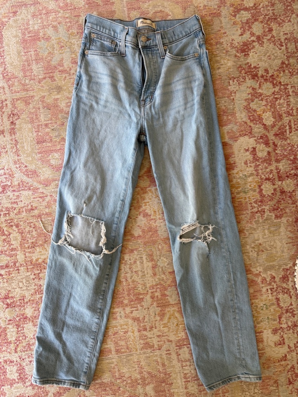 Madewell High-Rise Perfect Vintage Jean - Light Blue Distressed